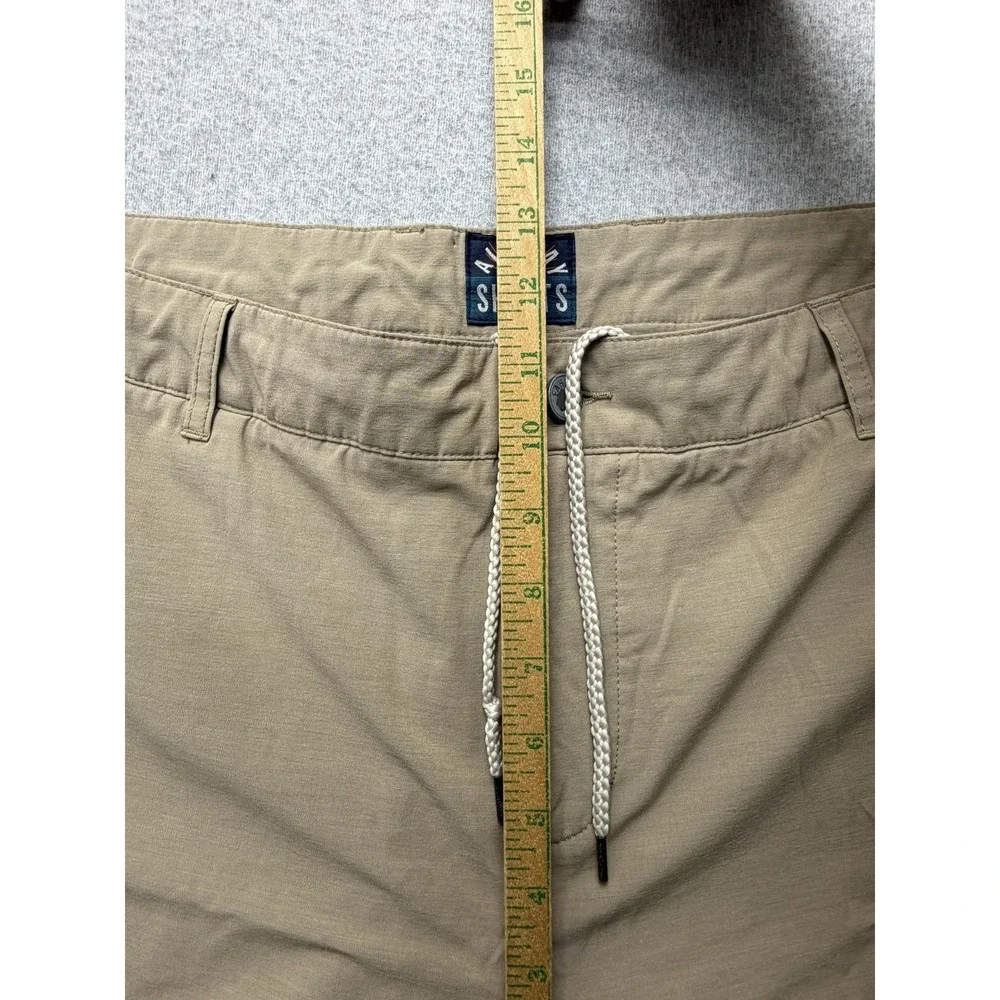 Faherty All Day Shorts Mens 40 Beige Chino 9 Inseam Drawstring Stretch Casual